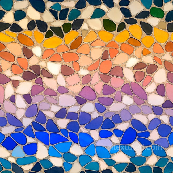 Mosaic PBR Texture of Irregular Multi-Color Ceramic Tiles with Matte Finish Mosaic texture preview