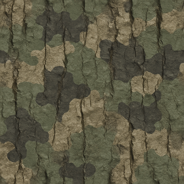 Bark Rough Woodland Camouflage Surface seamless PBR texture preview