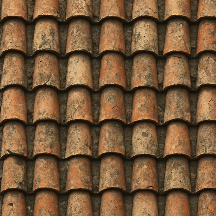 Weathered Clay Tiles seamless PBR texture preview