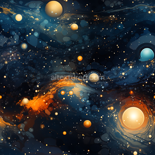 Seamless 3D PBR Space Texture Featuring Glowing Cosmic Nebula and Star Clusters