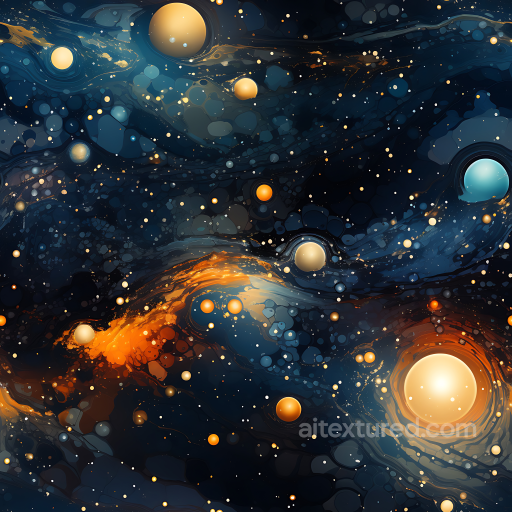 Space Texture Featuring Glowing Cosmic Nebula and Star Clusters seamless Star, space, planets PBR texture