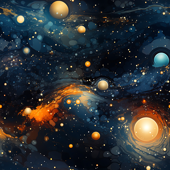 Space Featuring Glowing Cosmic Nebula and Star Clusters seamless PBR texture preview