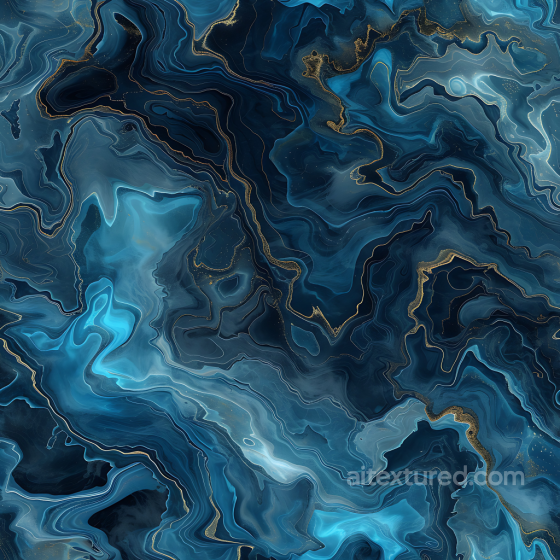 Blue Marble PBR Texture with Gold Veining and Fluid Patterns Marble texture preview