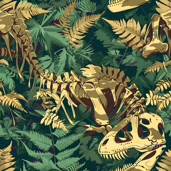 Dinosaur Fossil Camouflage PBR Texture with Dense Jungle Foliage Color Camouflage texture preview