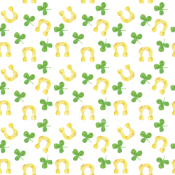seamless Seamless 3D PBR Texture Featuring Green Shamrocks and Yellow Horseshoes on White texture 8k free download PBR