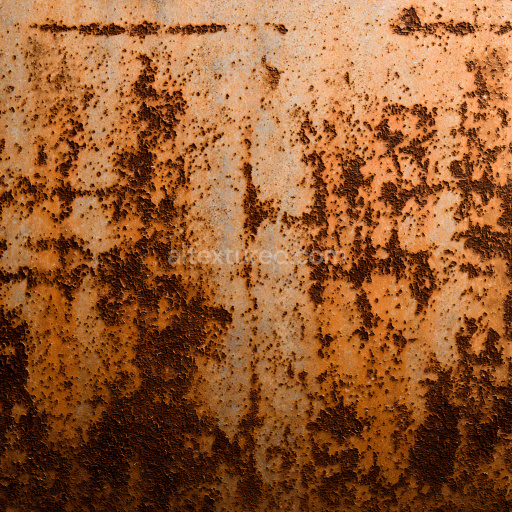 Seamless 3D cracked rusty metal PBR texture with deep pits and rough corrosion