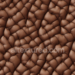 seamless Seamless 3D Quilted Brown Leather PBR Texture with Puffy Stitching and Rich Grain texture 8k free download PBR