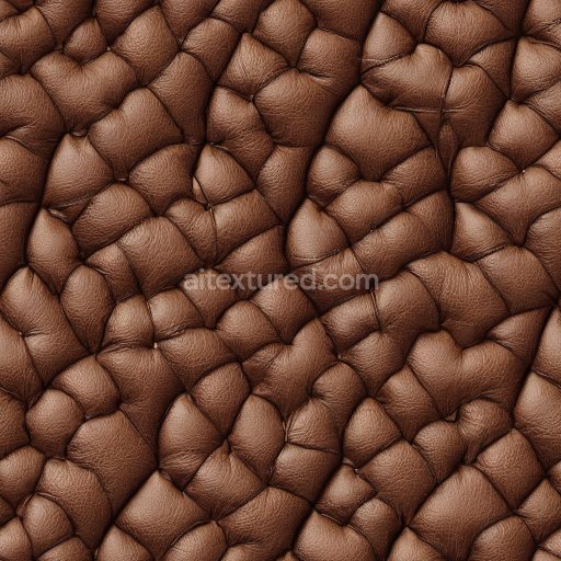 Preview — Seamless 3D Quilted Brown Leather PBR Texture with Puffy Stitching and Rich Grain