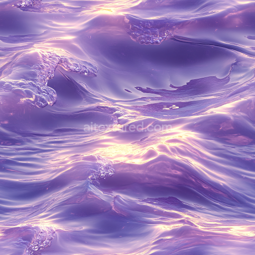 Seamless 3D PBR Texture of Stylized Purple Water with Smooth, Glossy Waves