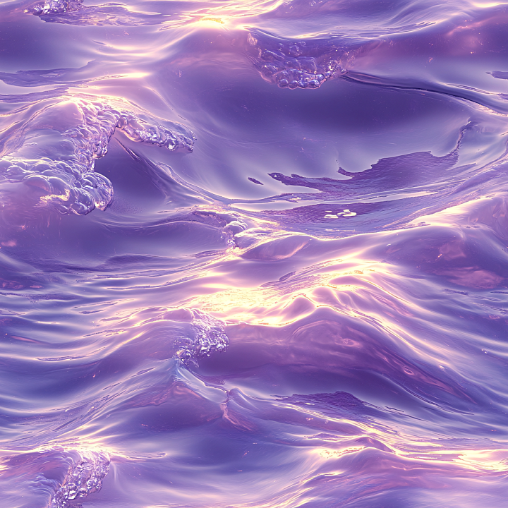 Stylized Purple Water with Smooth, Glossy Waves seamless PBR texture preview