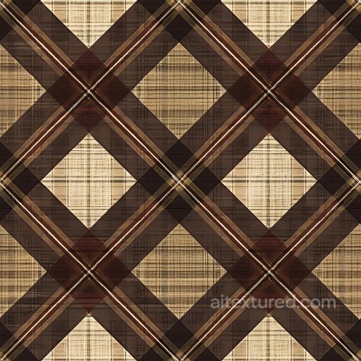 Seamless 3D PBR Texture of Brown and Beige Plaid Fabric Pattern with Layered Weave texture preview