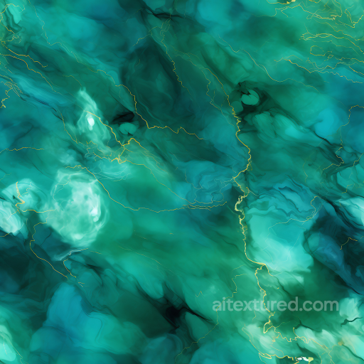 Green and Blue Marble PBR Texture with Delicate Gold Vein Pattern seamless Marble PBR texture
