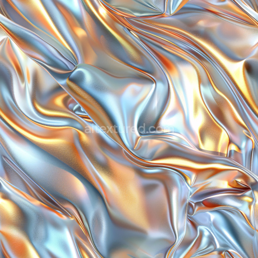 Seamless 3D PBR Texture of Glossy Satin Fabric with Multicolored Iridescent Highlights