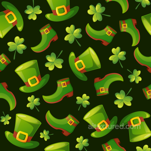 Featuring St Patrick Green Hats, Shoes, And Shamrocks seamless St patrick digital paper bundle PBR texture