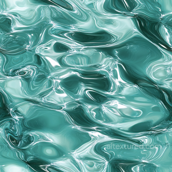 Stylized Turquoise Liquid Water Seamless Texture with Flowing Wave Patterns Water texture preview