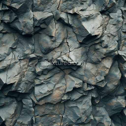 Seamless 3D Rocky Cliff Wall Stone PBR Texture with Weathered Slate Layers