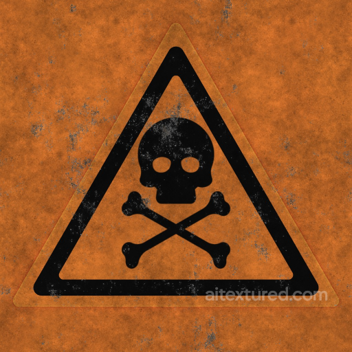 Archviz Danger Metal Metallic Poison Sign Substance - Seamless PBR Texture seamless Metal PBR texture