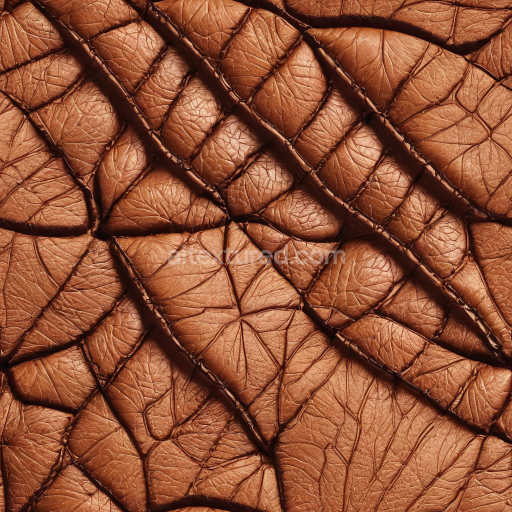 Seamless 3D PBR Brown Cracked Leather Texture with Deep Wrinkles and Defined Grain