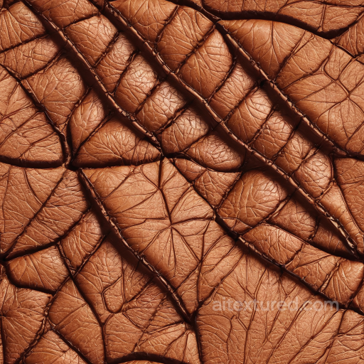 Brown Cracked Leather Texture with Deep Wrinkles and Defined Grain seamless Leather PBR texture