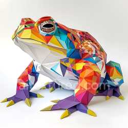 seamless Seamless 3D PBR Texture of Vibrant Geometric Common Toad Origami Pattern texture 8k free download PBR