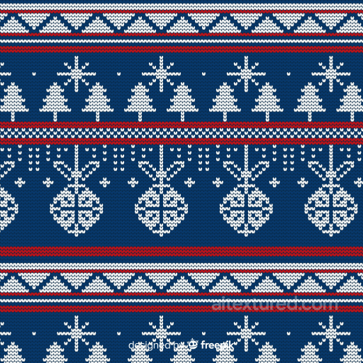 Knitted Christmas Fabric Texture with Tree and Ornament Pattern seamless All Christmas Digital paper PBR texture