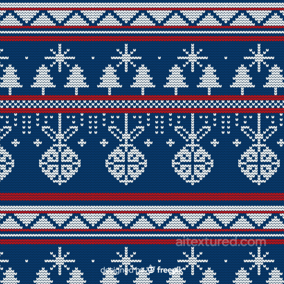 Knitted Christmas Fabric Texture with Tree and Ornament Pattern All Christmas Digital paper texture preview
