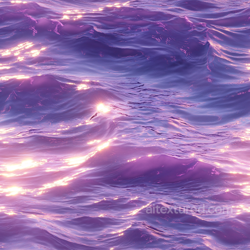 Water PBR Texture with Stylized Purple Ocean Waves & Reflective Highlights seamless Water PBR texture