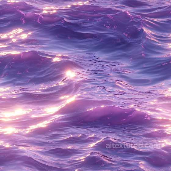 Water PBR Texture with Stylized Purple Ocean Waves & Reflective Highlights Water texture preview
