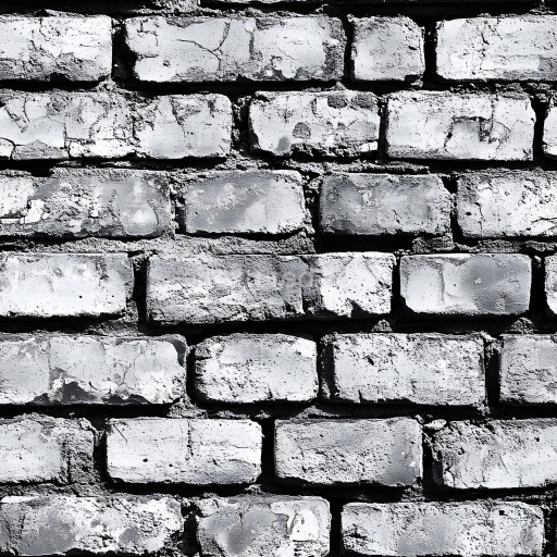 Seamless 3D PBR Texture of Cracked White Painted Brick Wall with Rough Surface