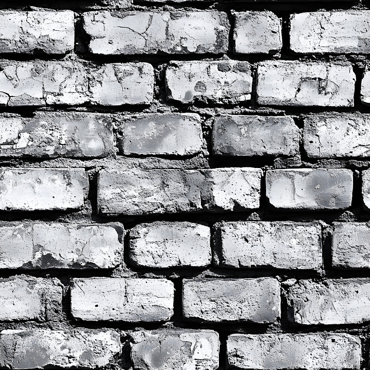 Cracked White Painted Brick Wall with Rough Surface seamless PBR texture preview