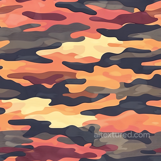 Orange Desert Camouflage PBR Texture with Organic Shapes seamless Color Camouflage PBR texture