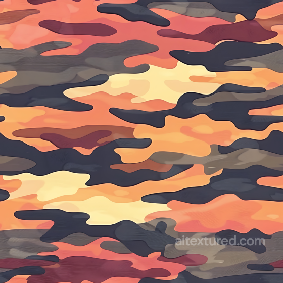 Orange Desert Camouflage PBR Texture with Organic Shapes Color Camouflage texture preview