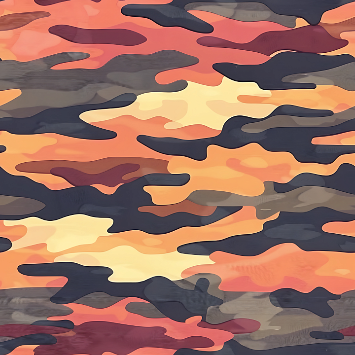 Orange Desert Camouflage with Organic Shapes seamless PBR texture preview