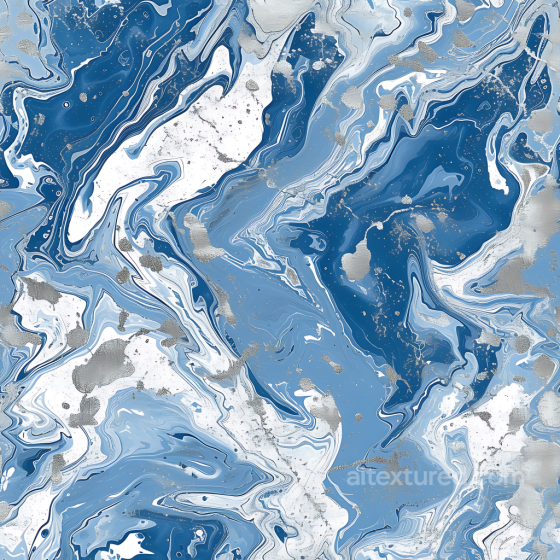 Icy Blue and Silver Marble PBR Texture with Fluid Veins Marble texture preview