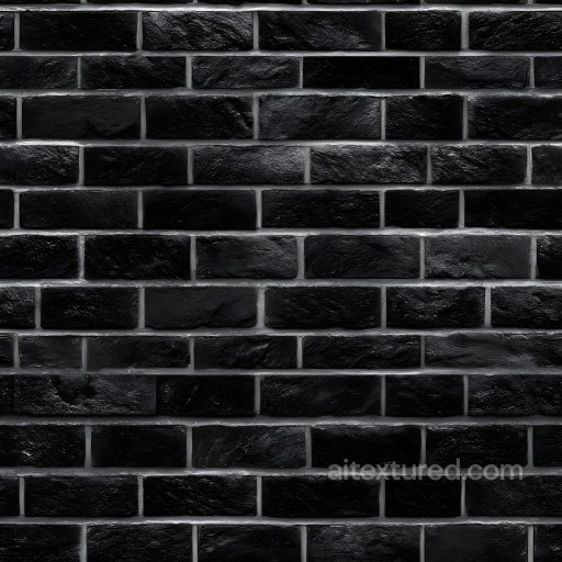 Black Cracked Brick Wall Seamless Texture with Rough Surface seamless Brick PBR texture