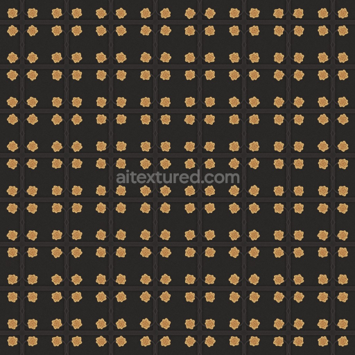 Archviz Cast Flowers Guard Iron Metal Roses — Seamless PBR Texture