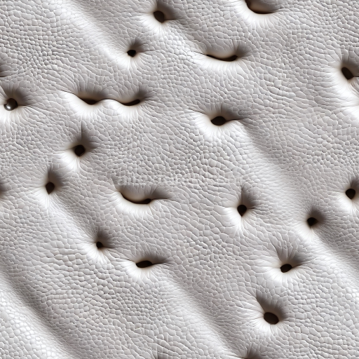 Seamless White Cracked Leather 3D PBR Texture with Deep Tufting and Grain Detail