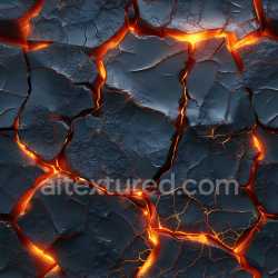 seamless Seamless 3D PBR cracked volcanic lava rock texture with glowing fissures texture 8k free download PBR