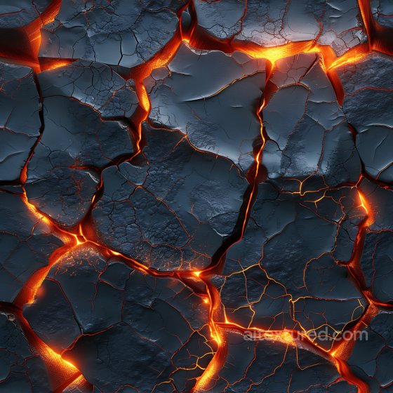 Cracked Volcanic Lava Rock Texture With Glowing Fissures Cracked & Holes texture preview