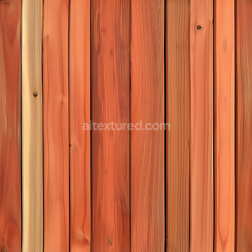 Seamless 3D PBR Texture of Red Cedar Wooden Planks with Knots and Fine Grain