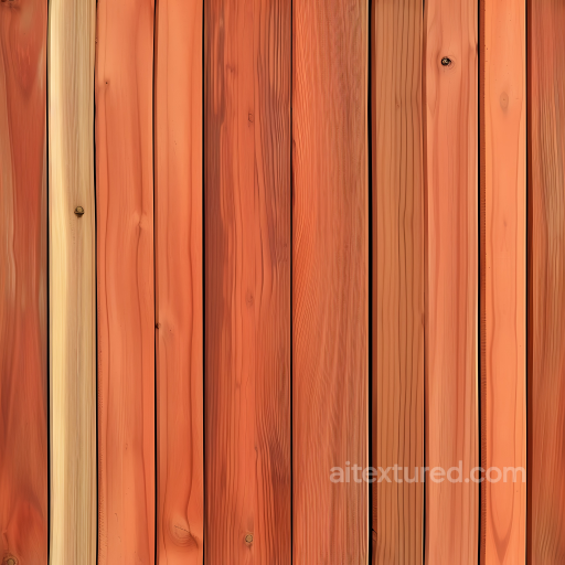 Wood Texture of Red Cedar Wooden Planks with Knots and Fine Grain seamless Wood PBR texture