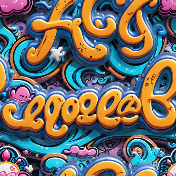 Graffiti Texture Featuring Vibrant Glossy Cartoon Spray Paint Graffiti texture preview