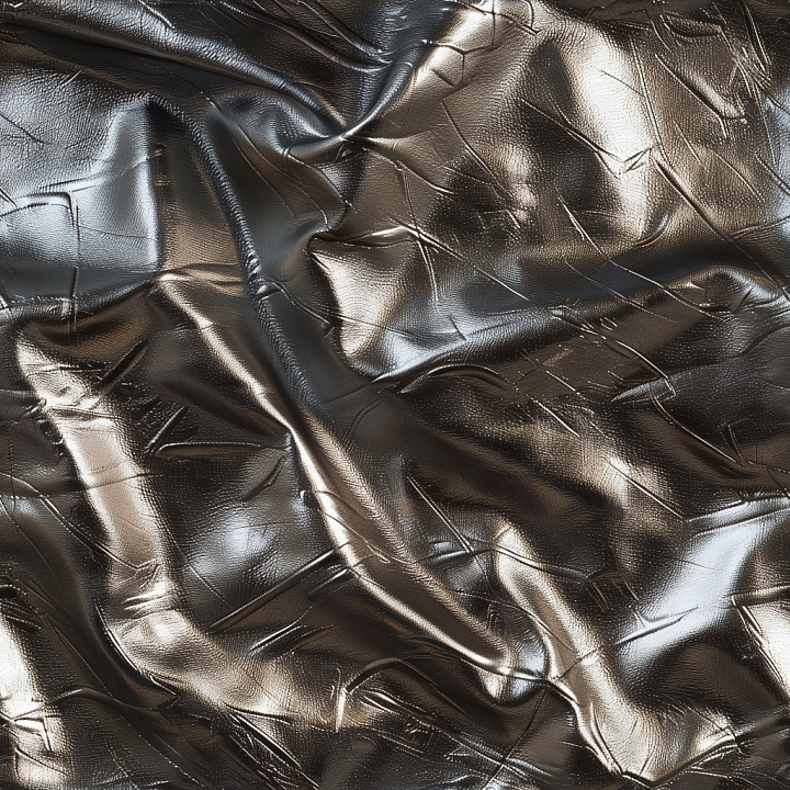 Shiny Crinkled Black Genuine Leather seamless PBR texture preview
