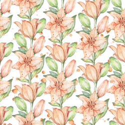 seamless Seamless 3D PBR Texture Featuring Orange Lily Wild Flower Pattern texture 8k free download PBR