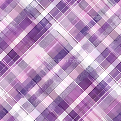 Seamless 3D PBR Texture of Abstract Purple and Lavender Plaid Fabric Pattern