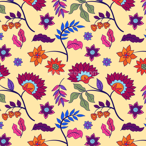 Seamless 3D PBR Embroidered Floral Fabric Texture in Warm Pastel Yellow