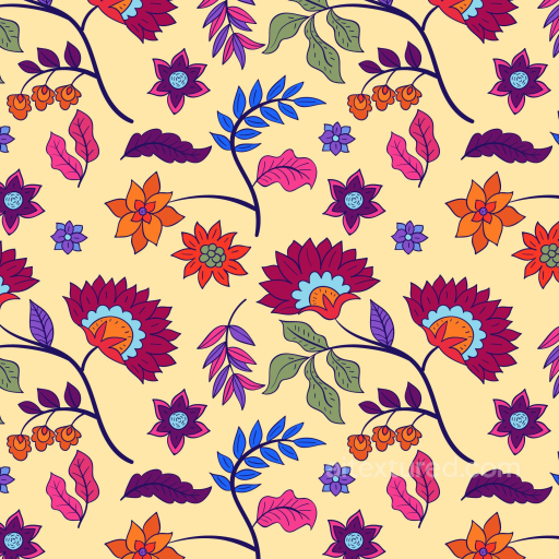 Embroidered Floral Fabric Texture in Warm Pastel Yellow seamless Embroidered floral PBR texture