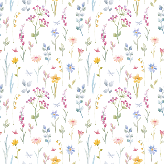 Wild Flower Watercolor Pattern Texture in Soft Pastels Wild Flower texture preview