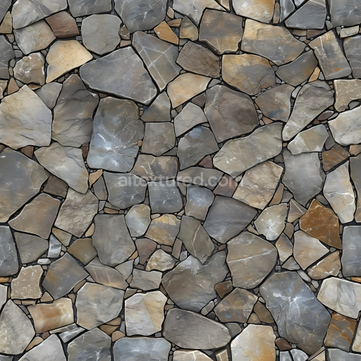 Preview — Seamless 3D PBR Texture of Natural Stone Wall Featuring Irregular Rocks and Earthy Tones