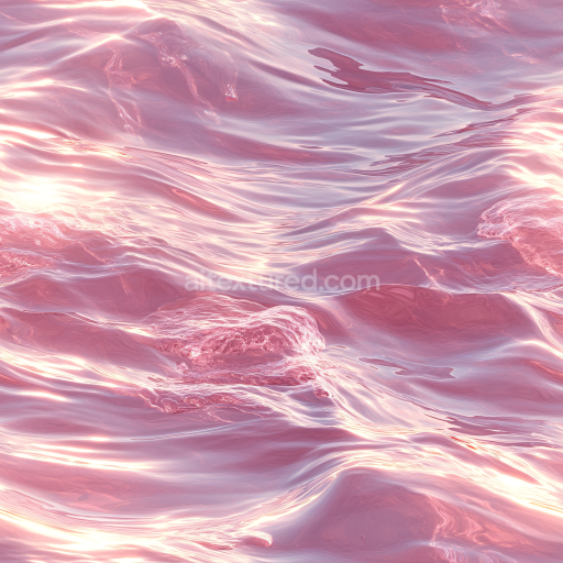 Seamless 3D Pink Ocean Water PBR Texture with Soft Reflective Waves